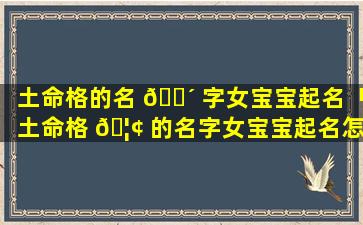 土命格的名 🌴 字女宝宝起名「土命格 🦢 的名字女宝宝起名怎么取」